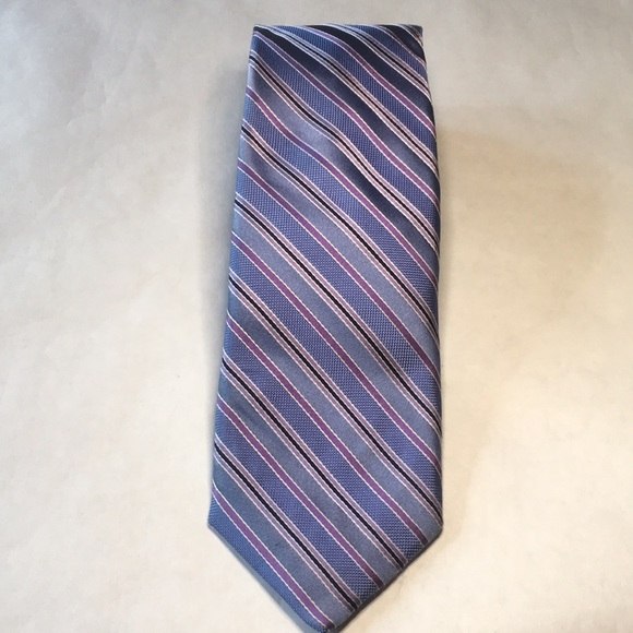 Robert Talbott Carmel light blue with purple diagonal stripes. Hand Sewn - Picture 3 of 9